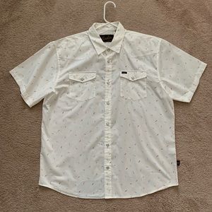 Howler Bros. White Feather Pattern Button Up